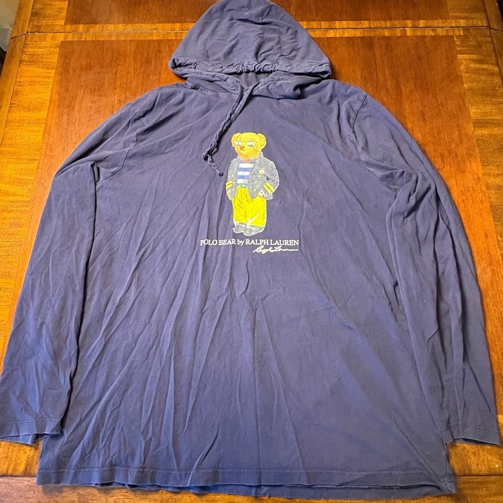 Polo Bear Ralph Lauren Hooded Long Sleeve Tee XXL